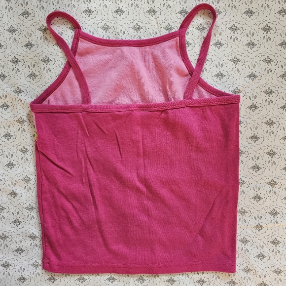 Y2K Pink Floral Stripe Colorblock Tank - Picture 4 of 4